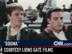 Affleck and Damon, playing two rogue angels, discuss humanity in an airport.